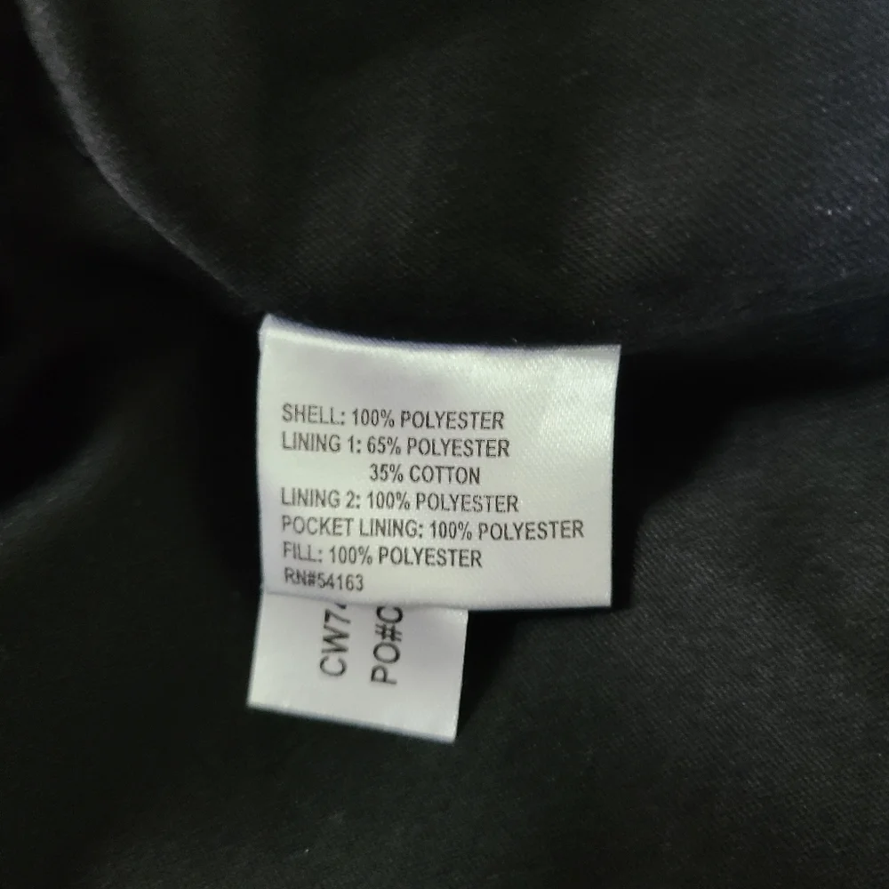 Calvin Klein Jacket Women Medium Black Coat Outdoor Casual Zip Up Polyester.Exc